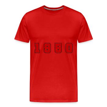 1950 Jahr Zahl - Männer Premium Bio T-Shirt - Rot - Vorne - Damien (186cm)