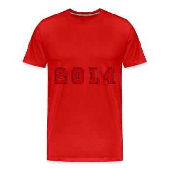 2014 Jahr Zahl - Männer Premium Bio T-Shirt - Rot - Vorne - Damien (186cm)