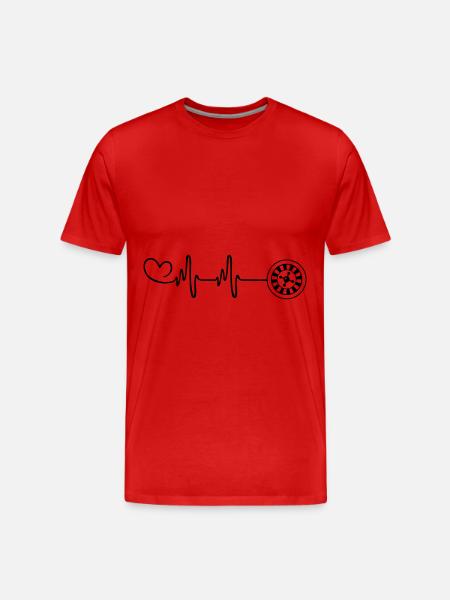 Roulette Pulse Heart - Men's Premium Organic T-Shirt - red
