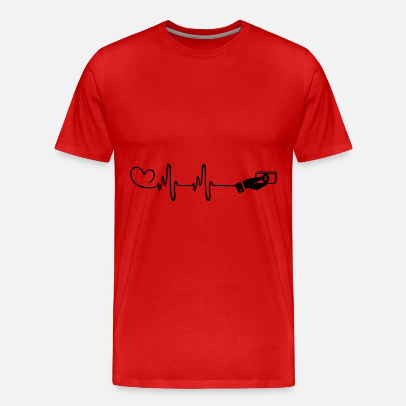Geld Puls Herz - Männer Premium Bio T-Shirt - Rot