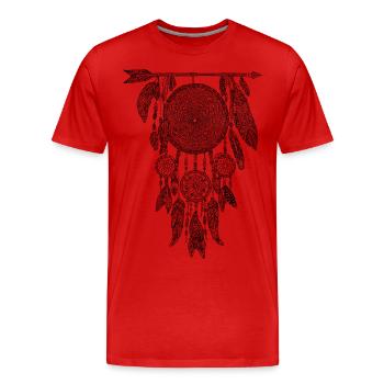 Attrape rêves indien - T-shirt bio Premium Homme - rouge - Devant - Damien (186cm)