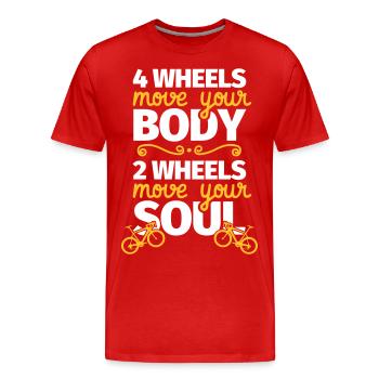 Fahrrad Rennrad Fahrradfahren Fahrradfahrer Gesche - Männer Premium Bio T-Shirt - Rot - Vorne - Damien (186cm)