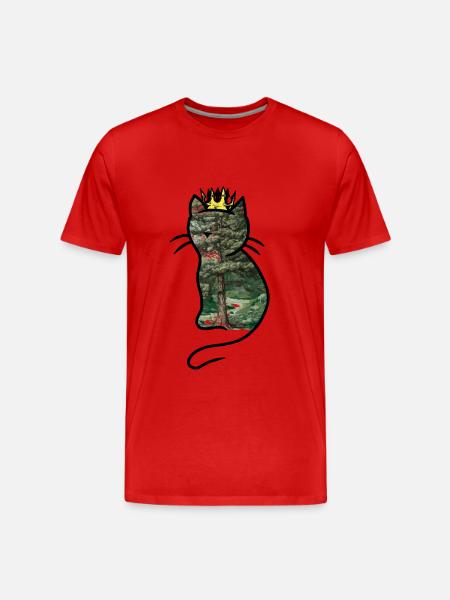 Gatto Regina della Foresta Fantasy Gatti Personaggio delle Fiabe - Maglietta ecologica premium da uomo - rosso