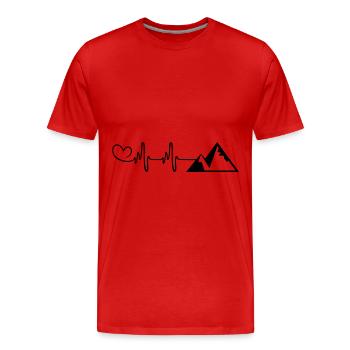 Mountains Puls Love - Männer Premium Bio T-Shirt - Rot - Vorne - Damien (186cm)