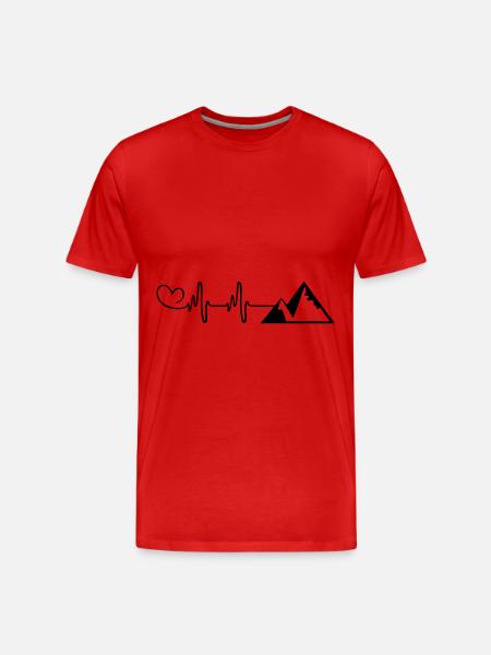 Mountains Pulse Love - Men's Premium Organic T-Shirt - red