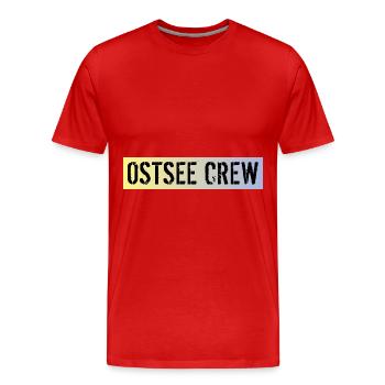 Ostsee Crew - Männer Premium Bio T-Shirt - Rot - Vorne - Damien (186cm)
