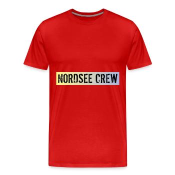 Nordsee Crew - Männer Premium Bio T-Shirt - Rot - Vorne - Damien (186cm)