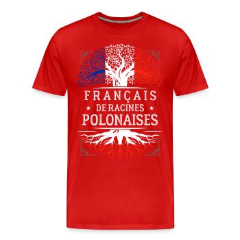 Racines Polonaises - T-shirt bio Premium Homme - rouge - Devant - Damien (186cm)