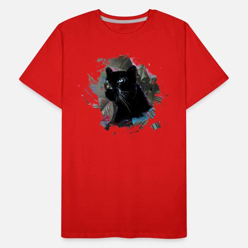 panthère, guépard, léopard, noir, vert, jungle T-shirt bio Premium Homme