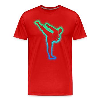 Taekwondo Arts Martiaux Hommes Enfants Karaté Garçons - T-shirt bio Premium Homme - rouge - Devant - Damien (186cm)