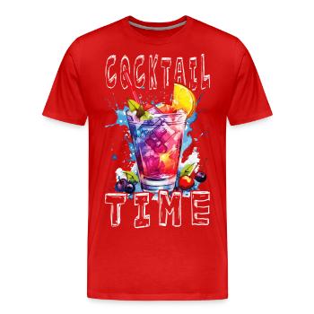 Cocktail Time Summer Beach Party Bar Club Drink - Men's Premium Organic T-Shirt - red - Front - Damien (186cm)