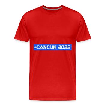 Cancun 2022 - T-shirt bio Premium Homme - rouge - Devant - Damien (186cm)