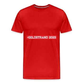Sables d’or 2023 (Garantie du prix le plus bas) - T-shirt bio Premium Homme - rouge - Devant - Damien (186cm)