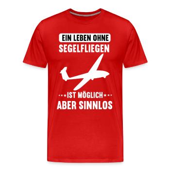 Segelflugzeug Segelflieger Segelfliegen Flugze - Männer Premium Bio T-Shirt - Rot - Vorne - Damien (186cm)