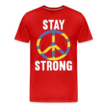 Stay strong Ukraine Peace - Men's Premium Organic T-Shirt - red - Front - Damien (186cm)