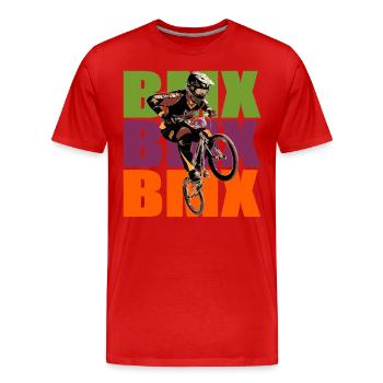 Vélo BMX - T-shirt bio Premium Homme - rouge - Devant - Damien (186cm)