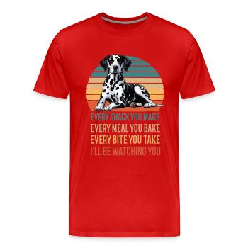 Chaque collation que vous faites Dalmatian Keeper - T-shirt bio Premium Homme - rouge - Devant - Damien (186cm)