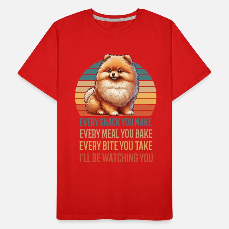 Chaque collation que vous préparez Spitz de Poméranie Spitz Chien T-shirt bio Premium Homme