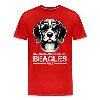 Tous les chiens sont des beagles cool Beagle propriétaires de beagles Beagles - T-shirt bio Premium Homme - rouge - Devant - Damien (186cm)