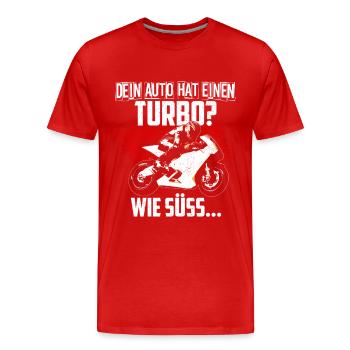 Motorrad Rennmaschine Turbo - Männer Premium Bio T-Shirt - Rot - Vorne - Damien (186cm)