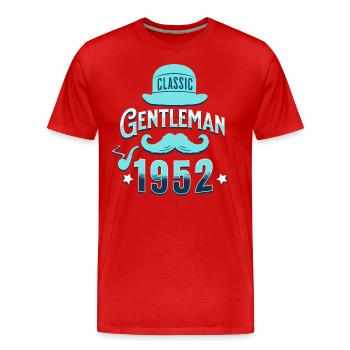 Vintage Gentleman 1952 70 Years Anniversary - Men's Premium Organic T-Shirt - red - Front - Damien (186cm)