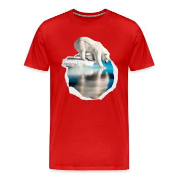 Un ours polaire blanc sur la banquise ours blanc - T-shirt bio Premium Homme - rouge - Devant - Damien (186cm)