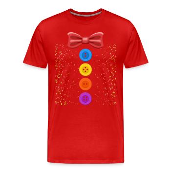 Ein lustiges Karneval Kostüm mit Knöpfen Karneval - Männer Premium Bio T-Shirt - Rot - Vorne - Damien (186cm)