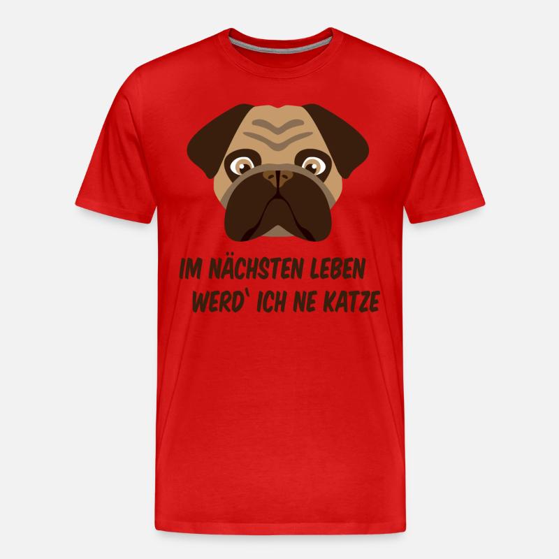 Frustrierter Mops - Männer Premium Bio T-Shirt - Rot