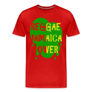 reggae jamaica power - Men's Premium Organic T-Shirt - red - Front - Damien (186cm)