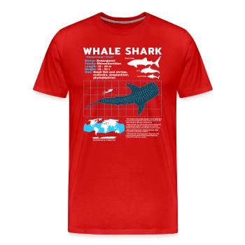 Whale Shark Datasheet - Men's Premium Organic T-Shirt - red - Front - Damien (186cm)