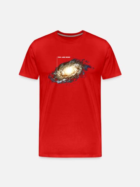 Du er her i galaksen - Herre Premium T-shirt økologisk - rød