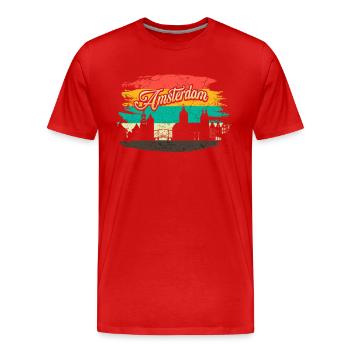 Amsterdam - Männer Premium Bio T-Shirt - Rot - Vorne - Damien (186cm)