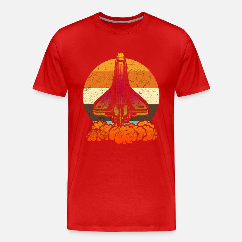 Space Shuttle - Männer Premium Bio T-Shirt - Rot