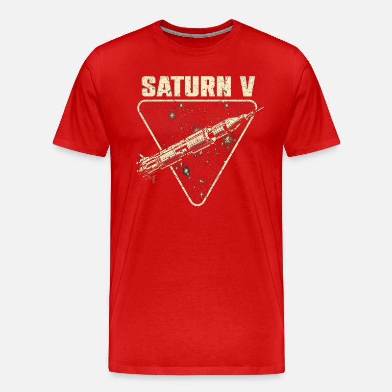 Fusée Saturn V - T-shirt bio Premium Homme - rouge