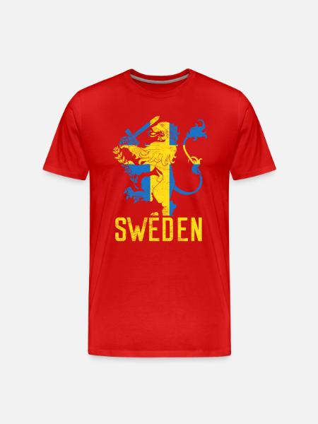 Schweden Wappen - Männer Premium Bio T-Shirt - Rot