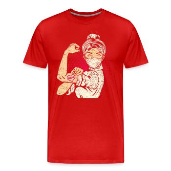 Infirmier - T-shirt bio Premium Homme - rouge - Devant - Damien (186cm)
