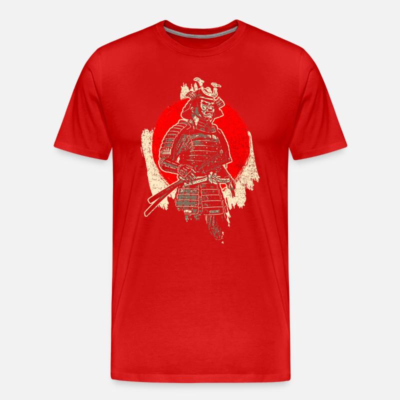 Samurai - Männer Premium Bio T-Shirt - Rot