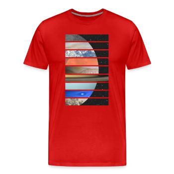 Planètes du système solaire - T-shirt bio Premium Homme - rouge - Devant - Damien (186cm)