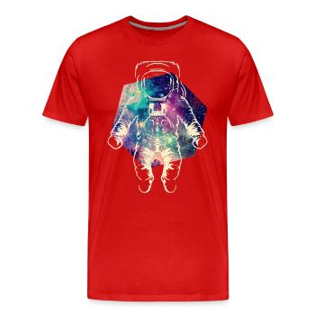 Astronaut im Weltraum - Männer Premium Bio T-Shirt - Rot - Vorne - Damien (186cm)
