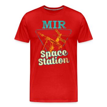 Mir Space Station - Men's Premium Organic T-Shirt - red - Front - Damien (186cm)