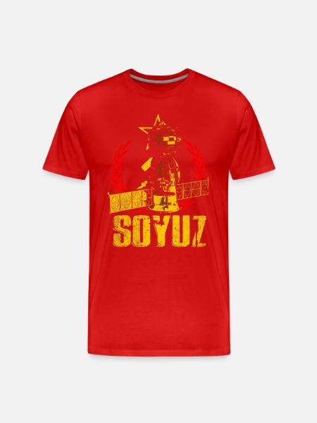 Sojus Raumschiff - Männer Premium Bio T-Shirt - Rot
