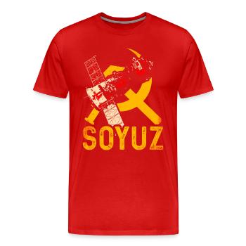 Sojus Raumschiff Sowjetunion - Männer Premium Bio T-Shirt - Rot - Vorne - Damien (186cm)