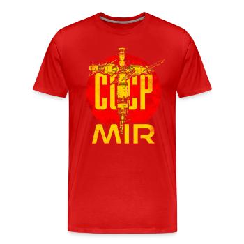 Station spatiale Mir union soviétique - T-shirt bio Premium Homme - rouge - Devant - Damien (186cm)
