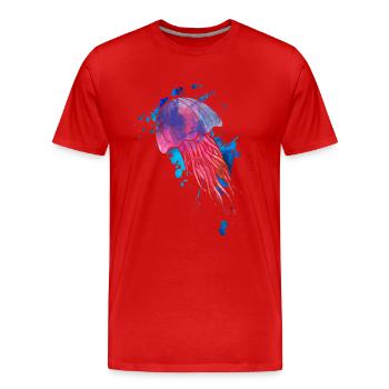 Méduse - T-shirt bio Premium Homme - rouge - Devant - Damien (186cm)