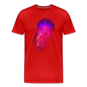 Méduse - T-shirt bio Premium Homme - rouge - Devant - Damien (186cm)