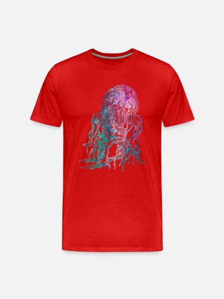 Qualle - Männer Premium Bio T-Shirt - Rot