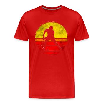 Floorball - T-shirt bio Premium Homme - rouge - Devant - Damien (186cm)