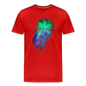 Méduse - T-shirt bio Premium Homme - rouge - Devant - Damien (186cm)