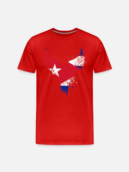 Cuba Flag - Men's Premium Organic T-Shirt - red