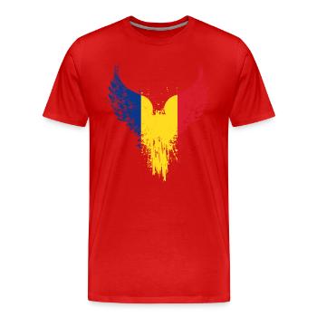 Drapeau de la Roumanie - T-shirt bio Premium Homme - rouge - Devant - Damien (186cm)